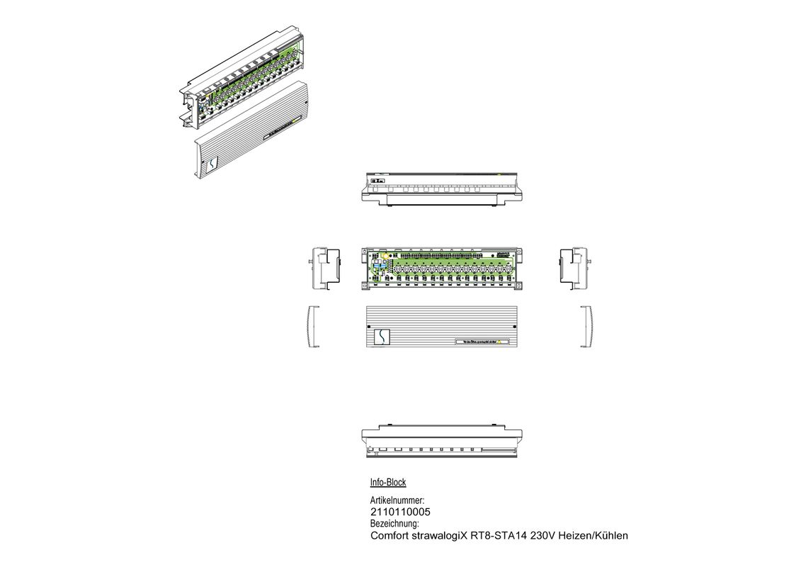 Strawa Comfort strawalogiX Klemmleiste RT8-STA14 230 V Heizen und Kühlen Bild 1