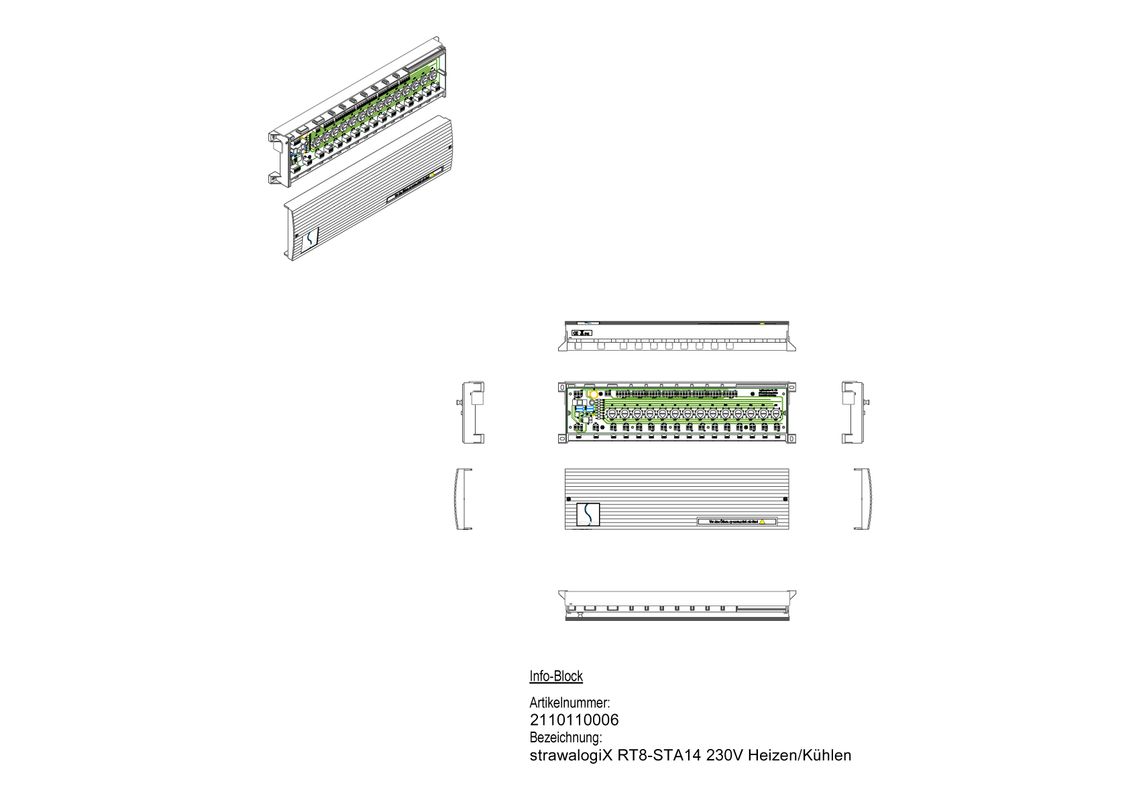 Strawa logiX Klemmleiste RT8-STA14 230 V Heizen und Kühlen Bild 1