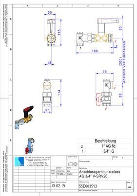 Strawa Anschlussgarnitur e-class AG 3/4" V-SRV20 Bild 2