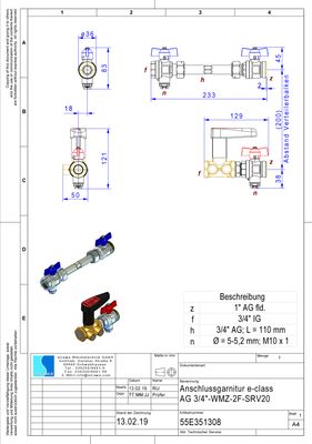 Strawa Anschlussgarnitur e-class AG 3/4" WMZ-2F-SRV20 Bild 2