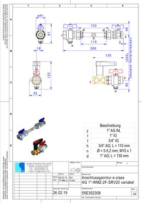 Strawa Anschlussgarnitur e-class AG 1" WMZ-2F-SRV20 variabel Bild 2