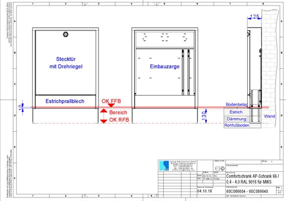Strawa Comfortschrank AP-Schrank 66 0,5 RAL 9016, 496 x 125 mm, Farbe weiß Bild 3