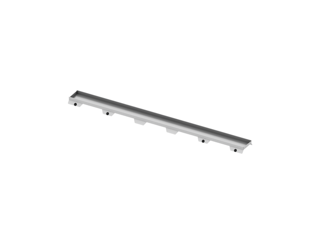 Tece drainline Fliesenmulde "plate II" 700 mm, Edelstahl, Oberflaeche poliert, 22 x 643 x 66 mm, Farbe Edelstahl-Optik (silber) Bild 1