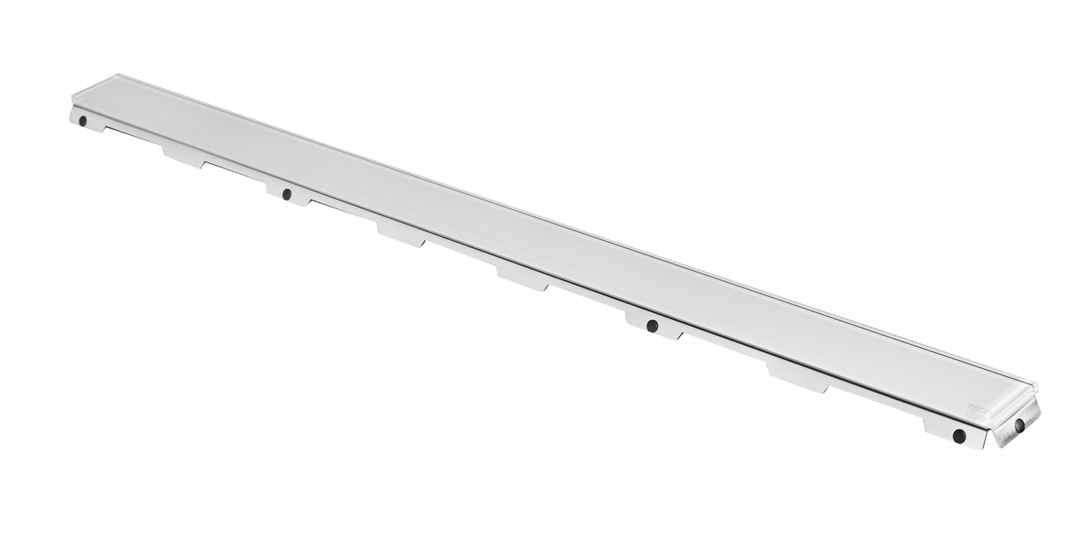 Tece drainline Edelstahl mit Glasabdeckung, Glas, 800 mm, Farbe weiß Bild 1