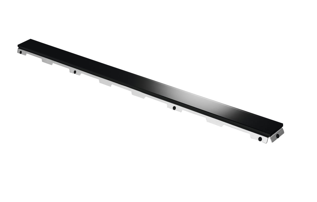 Tece drainline Edelstahl mit Glasabdeckung, Glas, 1000 mm, Farbe schwarz Bild 1
