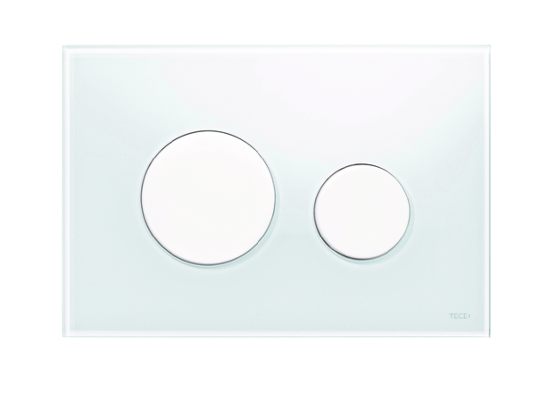 Tece loop WC-Betätigungsplatte Glas, Tasten, 150 x 220 mm, Farbe weiß Bild 1