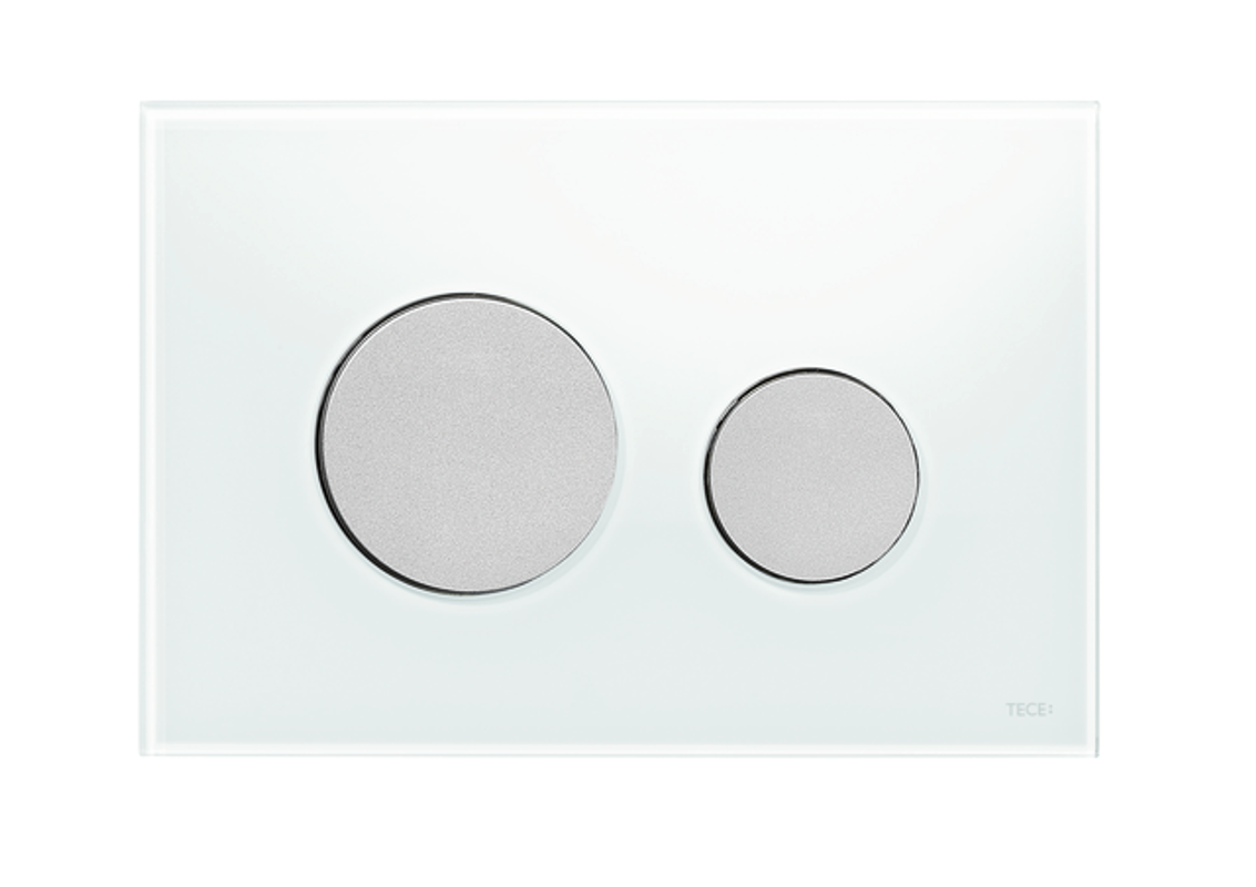 Tece loop WC-Betätigungsplatte Glas, Tasten chrom, 150 x 220 mm, Farbe weiß Bild 1