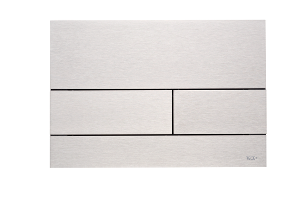 Tece square WC-Betätigungsplatte Metall Edelstahl gebürstet mit Anti-Fingerprint, 150 x 220 mm, Farbe silber Bild 1