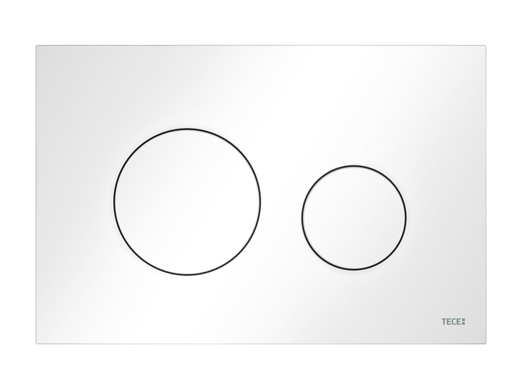 Tece loop WC-Betätigungsplatte Kunststoff, für Zweimengentechnik, 150 x 220 mm, Farbe weiß Bild 1