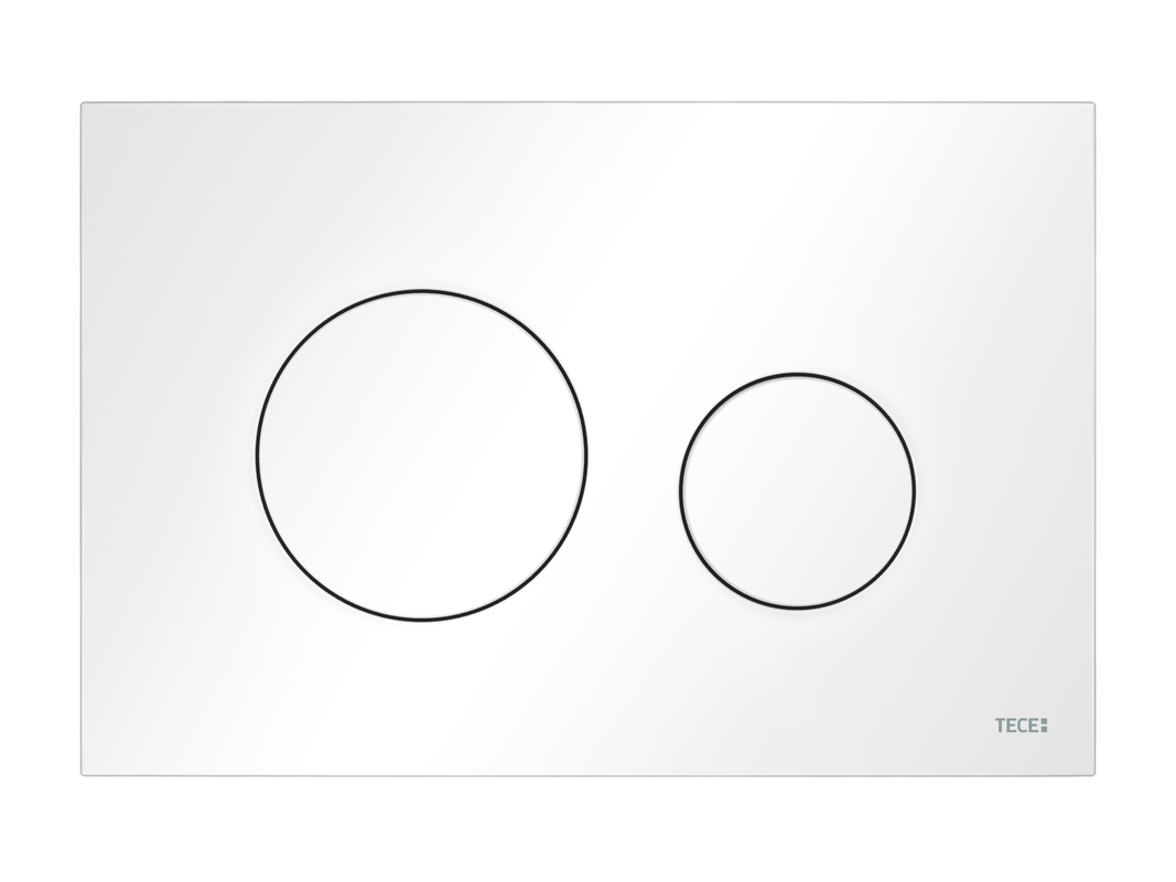 Tece loop WC-Betätigungsplatte Kunststoff, für Zweimengentechnik, 150 x 220 mm, Farbe weiß Bild 1