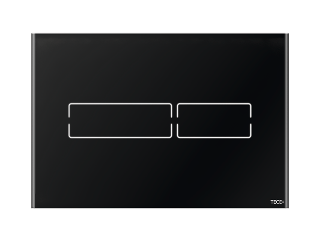 Tece lux Mini WC-Betätigungsplatte, Glas schwarz glaenzend, 220 x 150 mm, Farbe schwarz Bild 1