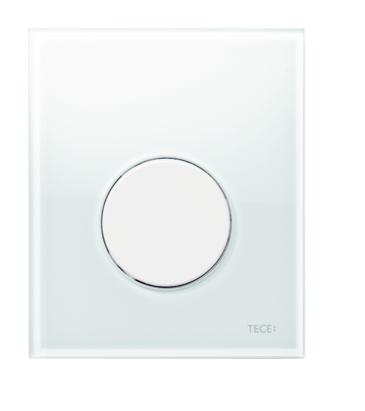 Tece loop Urinal-Betätigungsplatte mit Kart. Gl. weiss glzd. T. weiss glzd, 124 x 104 mm, Farbe weiß Bild 1