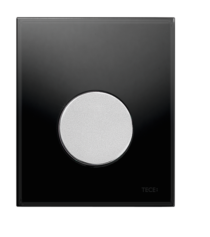 Tece loop Urinal-Betätigungsplatte mit Kart. Gl. schw. glzd. Taste Chr, 124 x 104 mm, Farbe schwarz Bild 1