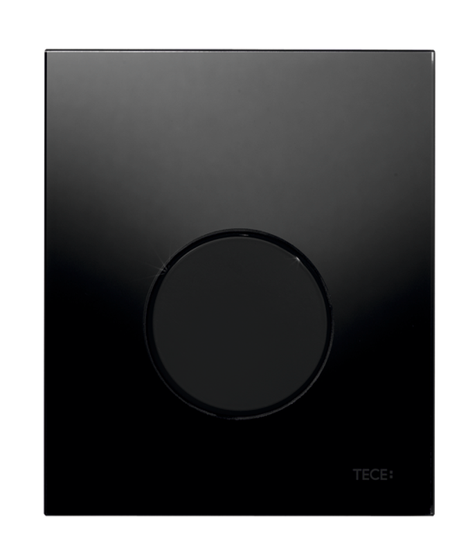 Tece loop Urinal-Betätigungsplatte mit Kart. Gl. schw. glzd. Ta. schw. glzd, 124 x 104 mm, Farbe schwarz Bild 1