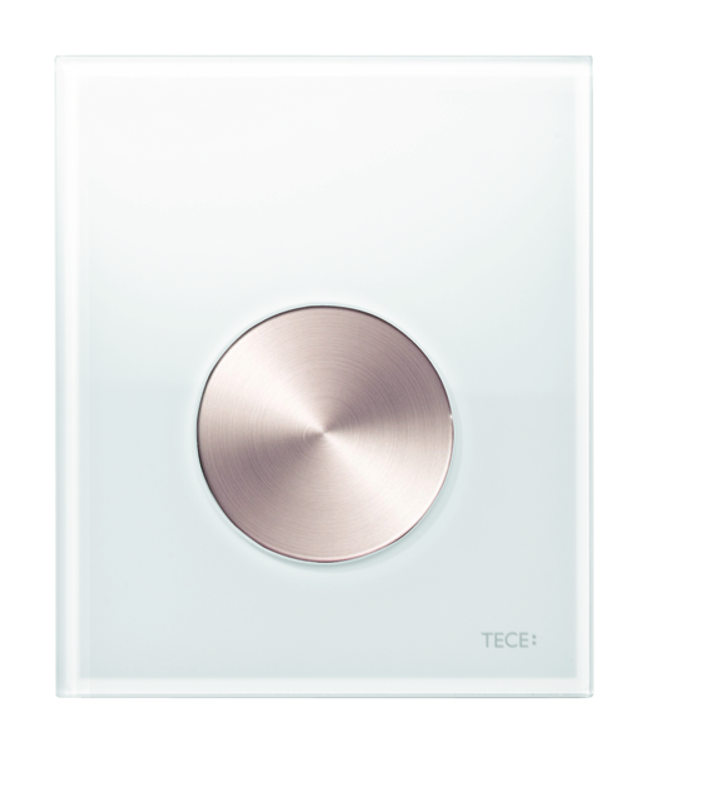 Tece loop Urinal-Betätigungsplatte mit Kart. Gl. weiss glzd. Taste Edel. geb, 124 x 104 mm, Farbe weiß Bild 1