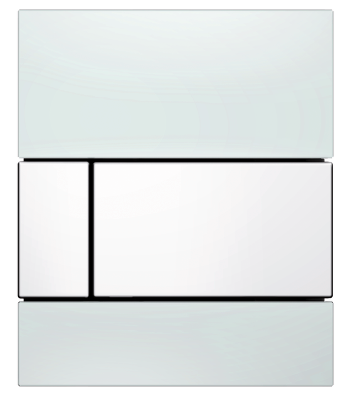 Tece square Urinal-Betätigungsplatte Glas, Tasten, 124 x 104 mm, Farbe weiß Bild 1