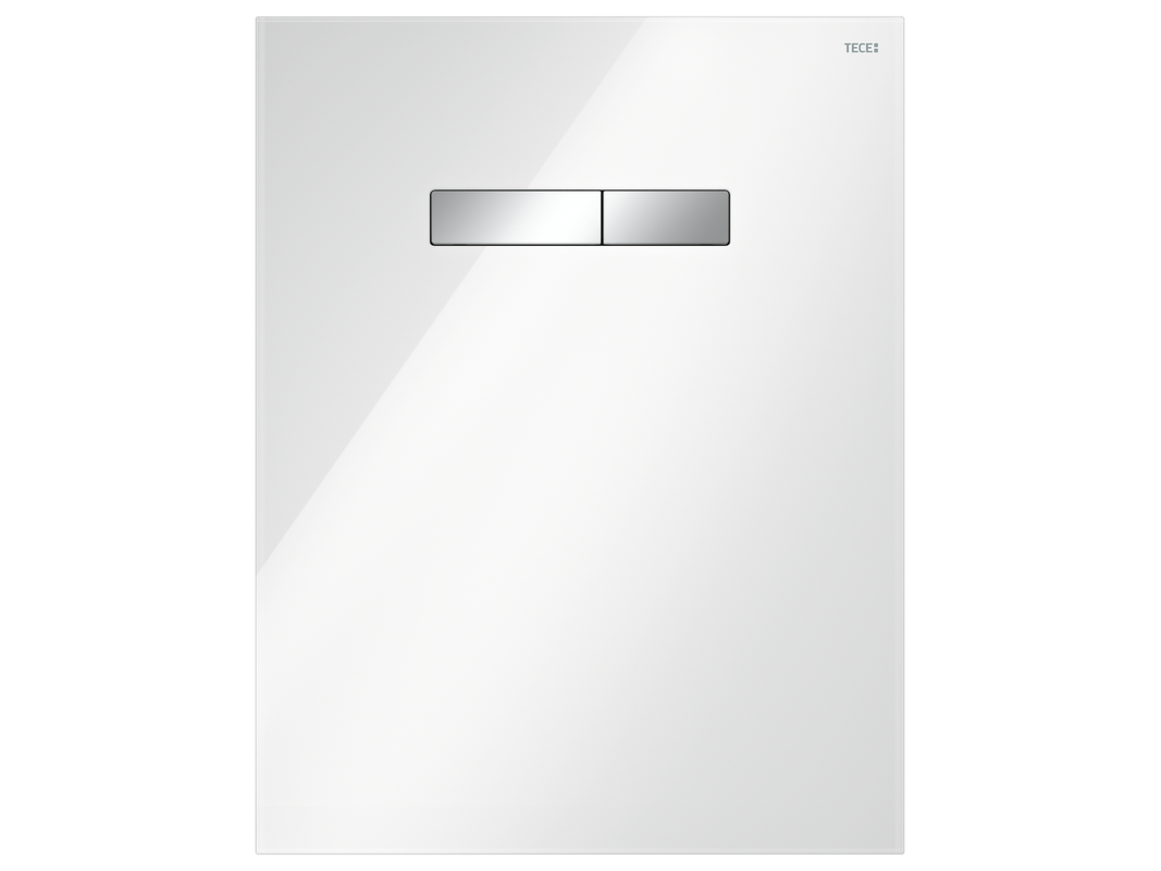Tece lux Betätigungsplatte, mit manüller Betätigung, Glas, Tasten chrom gl, 555 x 430 mm, Farbe weiß Bild 1