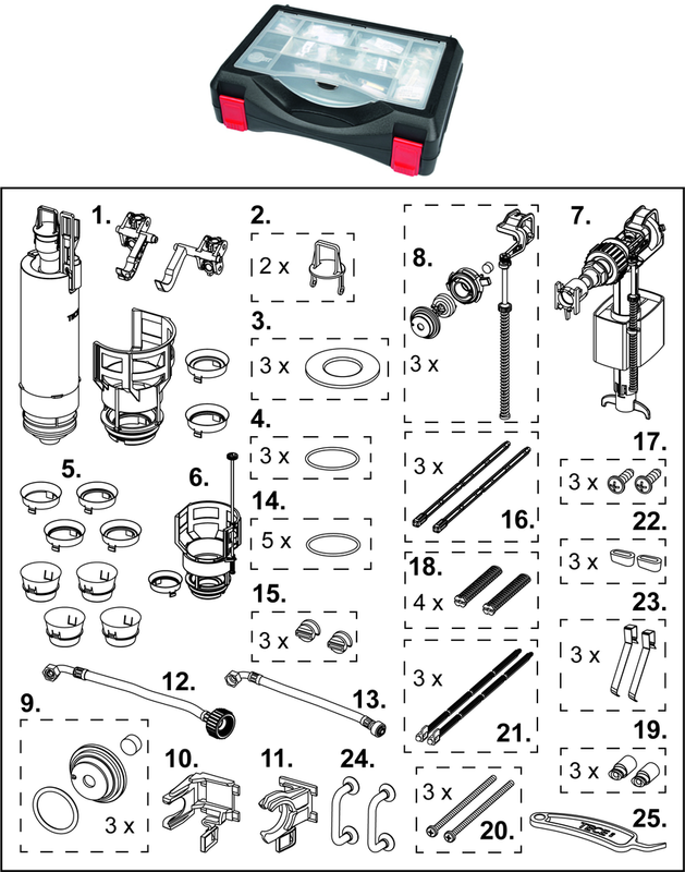 Tece Ersatzteilkoffer, für Uni-Spülkasten Bild 1