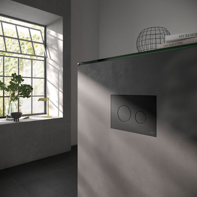 Tece loop WC-Betätigungsplatte Kunststoff, für Zweimengentechnik, 150 x 220 mm, Farbe schwarz Bild 5