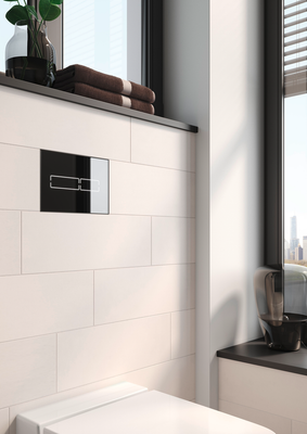 Tece lux Mini WC-Betätigungsplatte, elektr berührungslos, 2-Mengen, Glas, 150 x 150 x 8 mm, Farbe weiß Bild 4