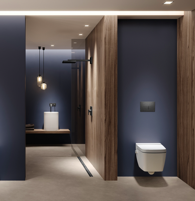 Tece one Wand-Tiefspül-WC, spülrandlos, mit Duschfunktion, 350 x 540 x 358 mm, Farbe weiß Bild 4