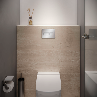 Tece solid WC-Betätigungsplatte, für Zweimengentechnik, 150 x 220 mm, Farbe schwarz Bild 3