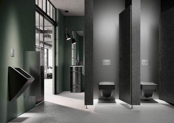 Tece solid WC-Betätigungsplatte, für Zweimengentechnik, 150 x 220 mm, Farbe schwarz Bild 5