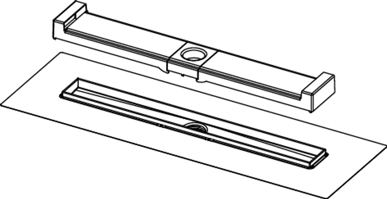 Tece drainline-Evo Duschrinne, 900 mm befestigte Seal System Dichtmanschette, 68 x 893 x 111 mm, Farbe silber Bild 6