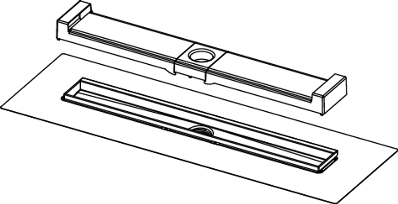 Tece drainline-Evo Rinne, mit WFA, 800 mm befestigte Seal System Dichtmanschette, 68 x 793 x 111 mm, Farbe silber Bild 6
