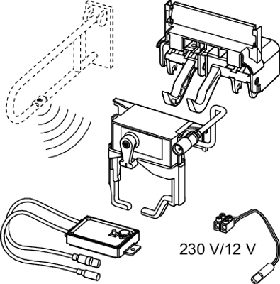 Tece planus WC-Fernauslösung, für Stützklappgriffe, 12 V Netz, Farbe braun Bild 4