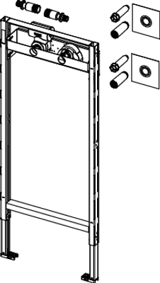 Tece profil Bad-/Dusch Modul, BH 1120 mm, mit Hygienebox, U-Doppel WS, vorgedaemmt Bild 4