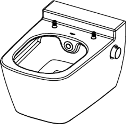 Tece one Wand-Tiefspül-WC, spülrandlos, mit Duschfunktion, 350 x 540 x 358 mm, Farbe weiß Bild 11