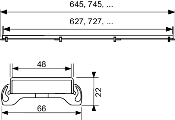 Tece drainline Designrost "steel" Edelstahl besch, für Duschrinne, 800 mm, 22 x 745 x 66 mm, Farbe weiß Bild 5