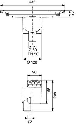 Tece drainprofile Ablauf "senkrecht", Ablaufleistung 1,37 l / s, DN 50 Bild 4