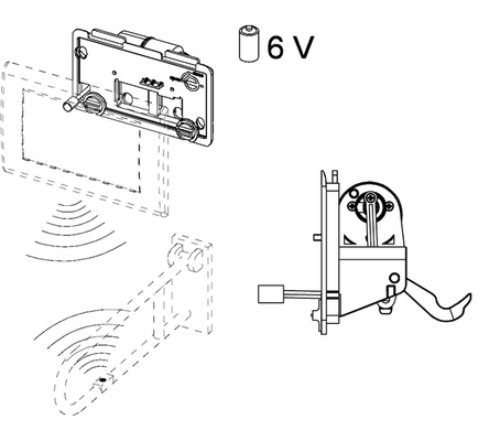 Tece planus WC-Fernauslösung, für Stützklappgriffe, 6 V-Batterie, Farbe braun Bild 3