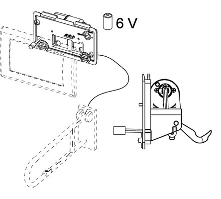 Tece planus WC-Fernauslösung kabelgebund. Elektrotaster 6 V-Batterie Bild 3