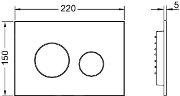 Tece loop WC-Betätigungsplatte Kunststoff, für Zweimengentechnik, 150 x 220 mm, Farbe schwarz Bild 6