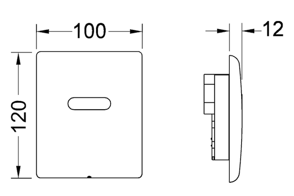 Tece planus Urinal-Elektronik 6 V-Batterie weiss seiden, 100 mm, Farbe weiß Bild 4
