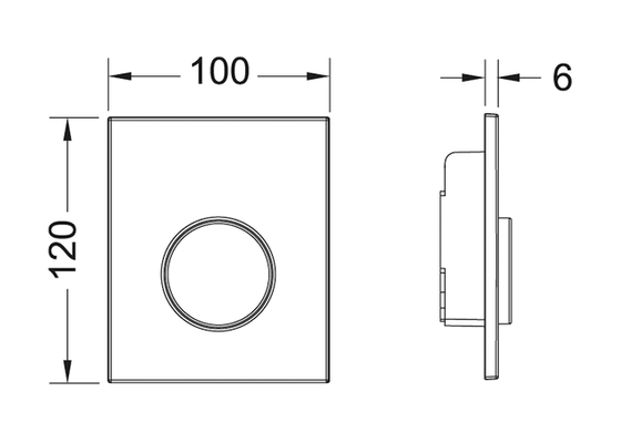 Tece loop Urinal-Betätigungsplatte Kst, mit Kartusche chrom glaenzend, 120 x 100 mm, Farbe chrom Bild 3