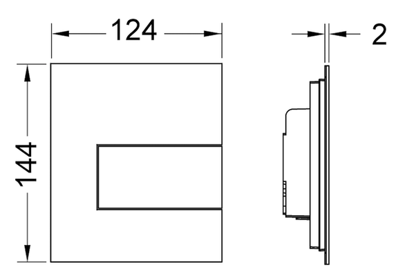 Tece square Urinal-Betätigungsplatte Metall, chrom glaenzend, 144 x 124 mm, Farbe chrom Bild 3