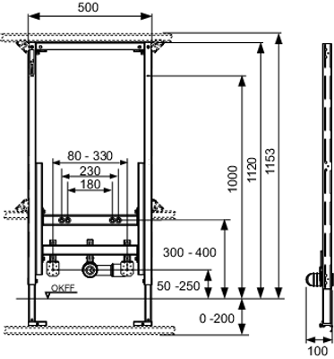 Tece profil Universalmodul, für wandhaengendes Bidet, BauHöhe 1120 mm Bild 3