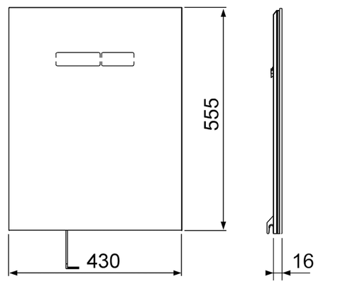 Tece lux Betätigungsplatte, mit elektr. sen-Touch Betätigung, Glas, 555 x 430 mm, Farbe weiß Bild 6