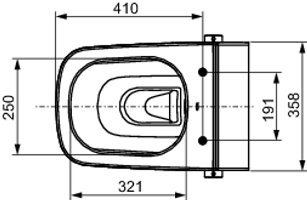 Tece one Wand-Tiefspül-WC, spülrandlos, mit Duschfunktion, 350 x 540 x 358 mm, Farbe weiß Bild 9