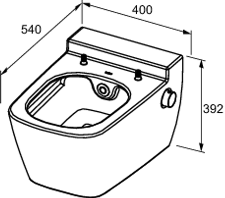 Tece one Wand-Tiefspül-WC, spülrandlos, mit Duschfunktion, 350 x 540 x 358 mm, Farbe weiß Bild 10