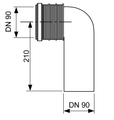 Tece WC-Ablaufbogen, 90°, für Trockenbaumodule, PP, DN 90/90 Bild 2