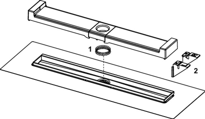 Tece drainline-Evo Rinne, mit WFA, 800 mm befestigte Seal System Dichtmanschette, 68 x 793 x 111 mm, Farbe silber Bild 2
