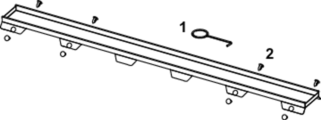 Tece drainline Fliesenmulde "plate II" 700 mm, Edelstahl, Oberflaeche poliert, 22 x 643 x 66 mm, Farbe Edelstahl-Optik (silber) Bild 2