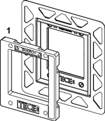 Tece loop Urinal-Einbaurahmen, für flaechenb. Montage, Farbe schwarz Bild 2