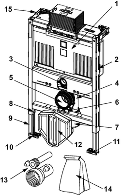 Tece profil WC-Modul, mit Uni 750-Spülkasten, Bauhöhe, 750 mm Bild 2