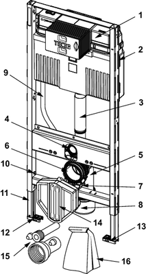 Tece profil WC-Modul, mit Uni-Spülkasten, Bauhöhe, 1120 mm Bild 2
